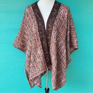 SOFT SURROUNDINGS Korra Tweed Beaded Detail Wrap Size OS Retail NEW $100